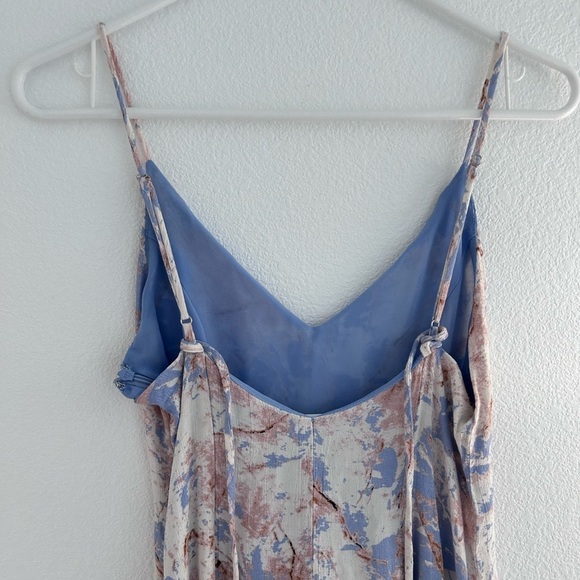 ASTR The Label Godet Dress XS Blue Multi Tie Dye Slip Skater Mini Romantic - Picture 6 of 10